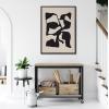 imageKate and Laurel Sylvie Neutral Abstract Aztec Shapes Panel Framed Canvas Wall Art by The Creative Bunch Studio 18x40 NaturalBlack
