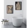 imageKate and Laurel Sylvie Neutral Abstract Aztec Shapes Panel Framed Canvas Wall Art by The Creative Bunch Studio 18x40 NaturalBlack
