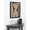imageKate and Laurel Sylvie Neutral Abstract Aztec Shapes Panel Framed Canvas Wall Art by The Creative Bunch Studio 18x40 NaturalBlack