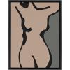 imageKate and Laurel Sylvie Neutral Abstract Aztec Shapes Panel Framed Canvas Wall Art by The Creative Bunch Studio 18x40 NaturalBlack