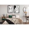 imageKate and Laurel Sylvie Neutral Abstract Aztec Shapes Panel Framed Canvas Wall Art by The Creative Bunch Studio 18x40 NaturalBlack