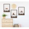 imageKate and Laurel Sylvie Neutral Abstract Aztec Shapes Panel Framed Canvas Wall Art by The Creative Bunch Studio 18x40 NaturalBrown