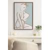 imageKate and Laurel Sylvie Neutral Abstract Aztec Shapes Panel Framed Canvas Wall Art by The Creative Bunch Studio 18x40 NaturalGold