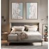 imageKate and Laurel Sylvie Neutral Abstract Aztec Shapes Panel Framed Canvas Wall Art by The Creative Bunch Studio 18x40 NaturalGold