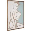 imageKate and Laurel Sylvie Neutral Abstract Aztec Shapes Panel Framed Canvas Wall Art by The Creative Bunch Studio 18x40 NaturalGold