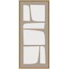 imageKate and Laurel Sylvie Neutral Abstract Aztec Shapes Panel Framed Canvas Wall Art by The Creative Bunch Studio 18x40 NaturalNatural