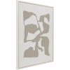 imageKate and Laurel Sylvie Neutral Abstract Aztec Shapes Panel Framed Canvas Wall Art by The Creative Bunch Studio 18x40 NaturalWhite