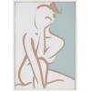 imageKate and Laurel Sylvie Neutral Abstract Aztec Shapes Panel Framed Canvas Wall Art by The Creative Bunch Studio 18x40 NaturalWhite