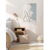 imageKate and Laurel Sylvie Neutral Abstract Aztec Shapes Panel Framed Canvas Wall Art by The Creative Bunch Studio 18x40 NaturalWhite