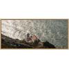 imageKate and Laurel Sylvie Point Reyes Lighthouse No 1 Framed Canvas Wall Art by Crystal Lynn Collins 40x18 Natural Coastal Ocean Landscape Art for Wall