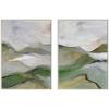 imageKate and Laurel Sylvie Whispers of the Hills 1 and 2 Framed Canvas Wall Art Set by Nikita Jariwala 2 Piece Set 28x38 White Abstract Mountain Painted Art Set for Wall