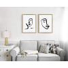 imageKate and Laurel Sylvie Woman Face Art and Face Line Print Framed Canvas Wall Art by Viola Kreczmer 2 Piece 18x24 Gold Bold Abstract Art for Wall