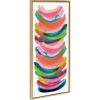 imageKate and Laurel Sylvie Bright Abstract Framed Canvas Wall Art by Jessi Raulet of Ettavee 18x40 Gold Modern Colorful Brushstrokes Art for Wall