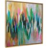 imageKate and Laurel Sylvie Brushstroke 155 Framed Metallic Canvas Wall Art by Jessi Raulet of Ettavee 30x30 Bright Gold Bright Colorful Modern Abstract Wall DcorBright Gold