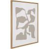 imageKate and Laurel Sylvie Distorted Shapes of Tan and White Framed Canvas Wall Art by The Creative Bunch Studio 28x38 Natural Contemporary Abstract Bold Art for Wall