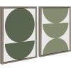 imageKate and Laurel Sylvie Earthy Boho Geometric 1 Olive Green and Geometric 2 Sage Green Framed Canvas Art Set by The Creative Bunch Studio 2 Piece Set 18x24 Gray Modern Abstract Wall Art Dcor Set