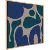 imageKate and Laurel Sylvie Groovy Happy Abstract Blue and Green Framed Canvas Wall Art by The Creative Bunch Studio 30x30 Natural Contemporary Shapes Art for Wall
