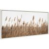 imageKate and Laurel Sylvie Marsh Grass No 14 Framed Canvas Wall Art by Crystal Lynn Collins 40x18 White Grassy Coastal Beach Art for Wall