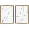 imageKate and Laurel Sylvie Modern Line Abstract Black and White Framed Canvas Wall Art Set by The Creative Bunch Studio 2 Piece Set 18x24 Gold Glam Neutral Abstract Wall DcorGold