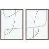 imageKate and Laurel Sylvie Modern Line Abstract Black and White Framed Canvas Wall Art Set by The Creative Bunch Studio 2 Piece Set 18x24 Gold Glam Neutral Abstract Wall DcorGray