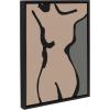imageKate and Laurel Sylvie Neutral Abstract Aztec Shapes Panel Framed Canvas Wall Art by The Creative Bunch Studio 18x40 NaturalBlack