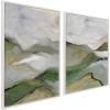 imageKate and Laurel Sylvie Whispers of the Hills 1 and 2 Framed Canvas Wall Art Set by Nikita Jariwala 2 Piece Set 28x38 White Abstract Mountain Painted Art Set for Wall