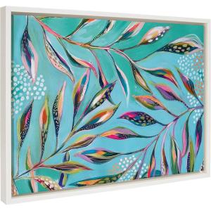 imageKate and Laurel Sylvie A Tranquil Moment Framed Canvas Wall Art by Jessi Raulet of Ettavee 23x33 White Vibrant Colorful Botanical Art for Wall Home DecorWhite