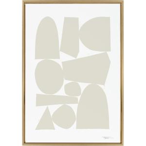 imageKate and Laurel Sylvie Constructed II Neutral Framed Canvas Wall Art by Statement Goods 23x33 Gold Minimalist Modern Art for WallGold