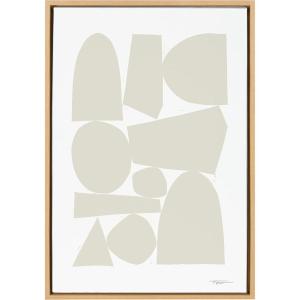 imageKate and Laurel Sylvie Constructed II Neutral Framed Canvas Wall Art by Statement Goods 23x33 Gold Minimalist Modern Art for WallNatural
