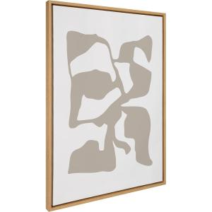 imageKate and Laurel Sylvie Distorted Shapes of Tan and White Framed Canvas Wall Art by The Creative Bunch Studio 28x38 Natural Contemporary Abstract Bold Art for Wall