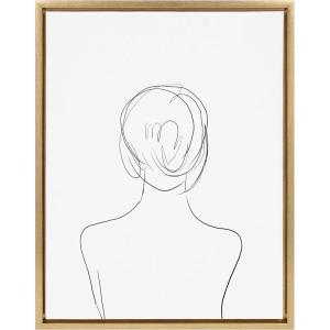 imageKate and Laurel Sylvie Minimalist Woman Framed Canvas Wall Art by Teju Reval 18x24 GoldGold