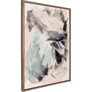 imageKate and Laurel Sylvie Painted Flow II Framed Canvas Wall Art by Amy Lighthall 28x38 Natural Modern Abstract Painted Brushstrokes Art for WallGold