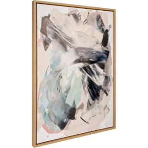 imageKate and Laurel Sylvie Painted Flow II Framed Canvas Wall Art by Amy Lighthall 28x38 Natural Modern Abstract Painted Brushstrokes Art for WallNatural
