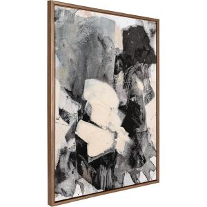 imageKate and Laurel Sylvie Painted Flow III Framed Canvas Wall Art by Amy Lighthall 28x38 Gold Modern Abstract Painted Brushstrokes Art for WallGold
