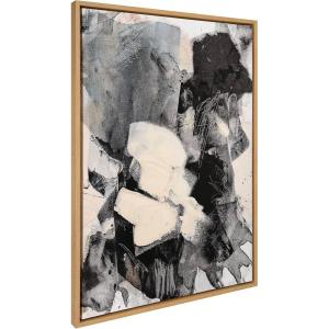 imageKate and Laurel Sylvie Painted Flow III Framed Canvas Wall Art by Amy Lighthall 28x38 Gold Modern Abstract Painted Brushstrokes Art for WallNatural