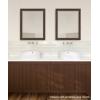 imageDesignOvation Beatrice Framed Decorative Rectangle Wall Mirror 27x39 Rustic BrownWalnut Brown