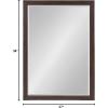 imageDesignOvation Beatrice Framed Decorative Rectangle Wall Mirror 27x39 Rustic BrownWalnut Brown