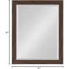 imageDesignOvation Beatrice Framed Decorative Rectangle Wall Mirror 27x39 Rustic BrownWalnut Brown
