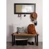 imageDesignOvation Kate and Laurel Pub Mirrors with 5 Metal Hooks WhiteBlack