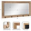 imageDesignOvation Kate and Laurel Pub Mirrors with 5 Metal Hooks WhiteGrey