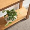 imageKate and Laurel Foxford Tiered Rectangle Console Table 42 x 14 x 30 Walnut Brown Transitional TwoTier Wood Entryway Table with Storage for Use as Living Room Behind Couch TableNatural