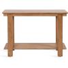 imageKate and Laurel Foxford Tiered Rectangle Console Table 42 x 14 x 30 Walnut Brown Transitional TwoTier Wood Entryway Table with Storage for Use as Living Room Behind Couch TableNatural