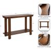 imageKate and Laurel Foxford Tiered Rectangle Console Table 42 x 14 x 30 Walnut Brown Transitional TwoTier Wood Entryway Table with Storage for Use as Living Room Behind Couch TableWalnut Brown