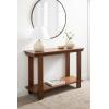 imageKate and Laurel Foxford Tiered Rectangle Console Table 42 x 14 x 30 Walnut Brown Transitional TwoTier Wood Entryway Table with Storage for Use as Living Room Behind Couch TableWalnut Brown