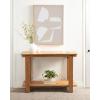 imageKate and Laurel Foxford Tiered Rectangle Console Table 42 x 14 x 30 Walnut Brown Transitional TwoTier Wood Entryway Table with Storage for Use as Living Room Behind Couch TableNatural