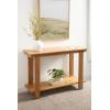 imageKate and Laurel Foxford Tiered Rectangle Console Table 42 x 14 x 30 Walnut Brown Transitional TwoTier Wood Entryway Table with Storage for Use as Living Room Behind Couch TableNatural