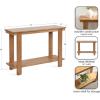 imageKate and Laurel Foxford Tiered Rectangle Console Table 42 x 14 x 30 Walnut Brown Transitional TwoTier Wood Entryway Table with Storage for Use as Living Room Behind Couch TableNatural