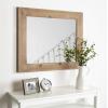imageKate and Laurel Garvey Wood Framed Wall Mirror 36x30 Rustic WhiteRustic Brown