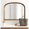 imageKate and Laurel Hatherleigh Modern Arched Wooden Wall Mirror 34 x 28 Rustic Brown Decorative Wood Basket Arch Mirror for Use as Vanity Bathroom Accent or Living Room Mantel DecorRustic Brown