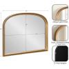 imageKate and Laurel Hatherleigh Modern Arched Wooden Wall Mirror 34 x 28 Rustic Brown Decorative Wood Basket Arch Mirror for Use as Vanity Bathroom Accent or Living Room Mantel DecorGold
